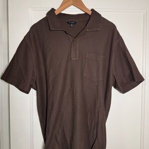Banana Republic Dark Brown Polo Shirt — textured